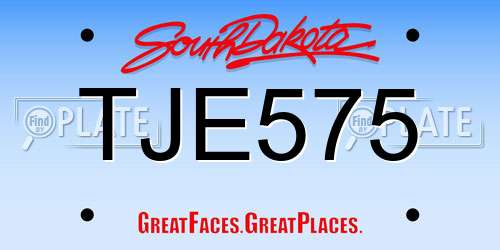 TJE575 South Dakota License Plate