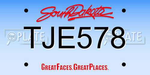 TJE578 South Dakota License Plate