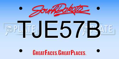 TJE57B South Dakota License Plate