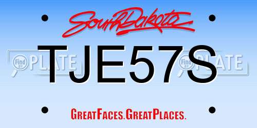 TJE57S South Dakota License Plate