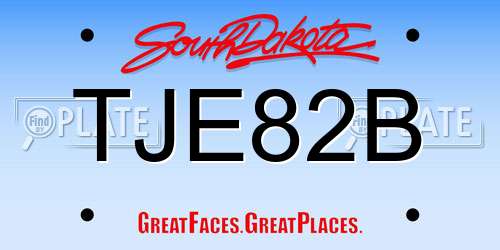 TJE82B South Dakota License Plate