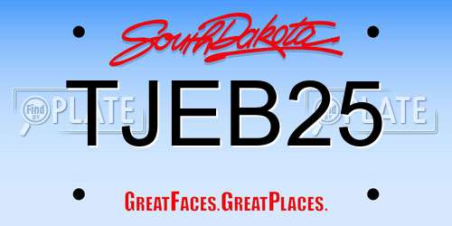 TJEB25 South Dakota License Plate