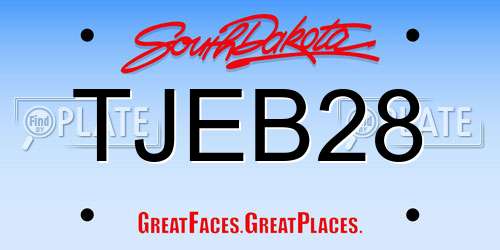 TJEB28 South Dakota License Plate