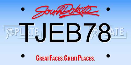 TJEB78 South Dakota License Plate