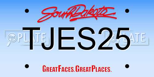 TJES25 South Dakota License Plate
