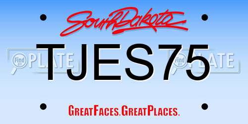 TJES75 South Dakota License Plate