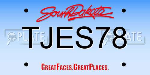 TJES78 South Dakota License Plate