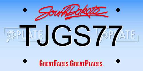 TJGS77 South Dakota License Plate