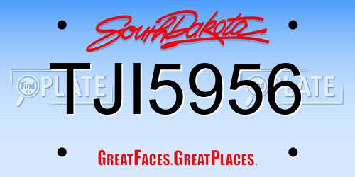 TJI5956 South Dakota License Plate