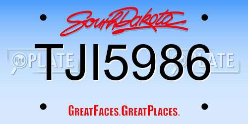 TJI5986 South Dakota License Plate