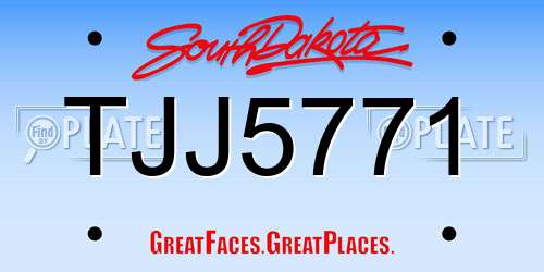 TJJ5771 South Dakota License Plate