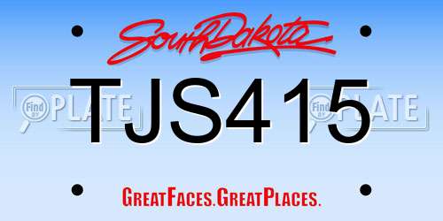 TJS415 South Dakota License Plate