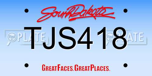 TJS418 South Dakota License Plate