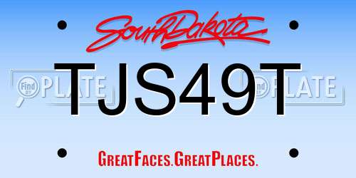 TJS49T South Dakota License Plate