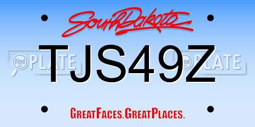 TJS49Z South Dakota License Plate