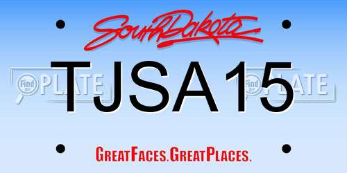 TJSA15 South Dakota License Plate