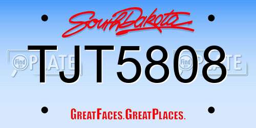 TJT5808 South Dakota License Plate