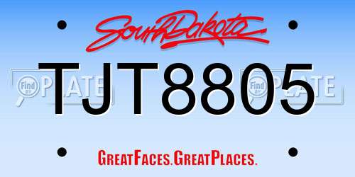 TJT8805 South Dakota License Plate