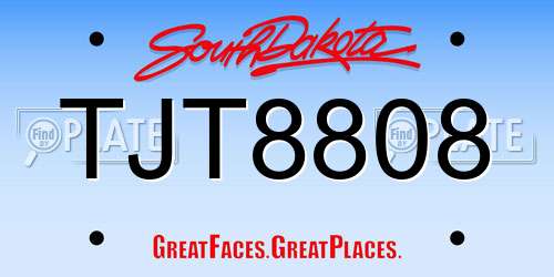 TJT8808 South Dakota License Plate