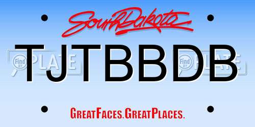 TJTBBDB South Dakota License Plate