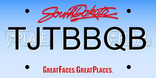 TJTBBQB South Dakota License Plate