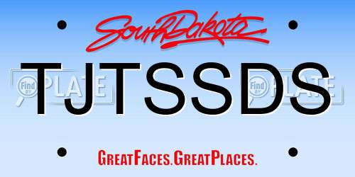 TJTSSDS South Dakota License Plate