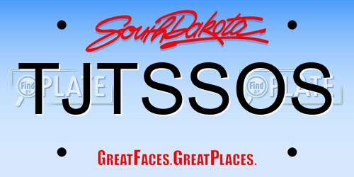 TJTSSOS South Dakota License Plate