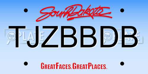 TJZBBDB South Dakota License Plate