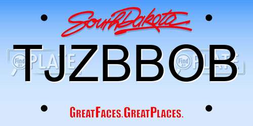 TJZBBOB South Dakota License Plate