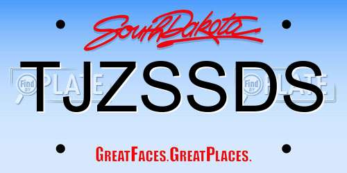 TJZSSDS South Dakota License Plate