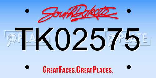 TK02575 South Dakota License Plate