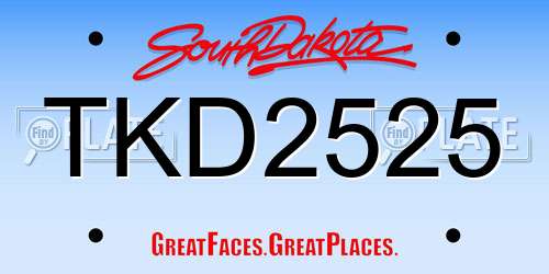 TKD2525 South Dakota License Plate