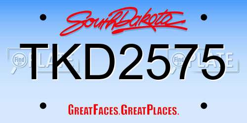 TKD2575 South Dakota License Plate