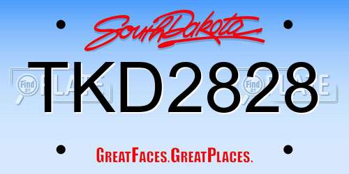 TKD2828 South Dakota License Plate
