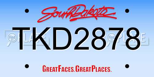 TKD2878 South Dakota License Plate