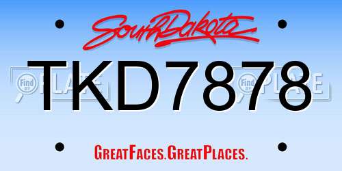 TKD7878 South Dakota License Plate