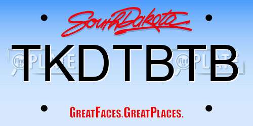 TKDTBTB South Dakota License Plate