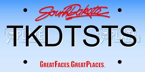 TKDTSTS South Dakota License Plate