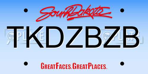 TKDZBZB South Dakota License Plate