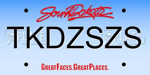 TKDZSZS South Dakota License Plate