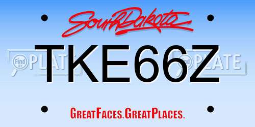 TKE66Z South Dakota License Plate