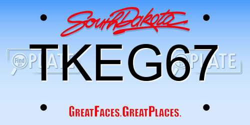 TKEG67 South Dakota License Plate