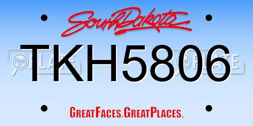 TKH5806 South Dakota License Plate