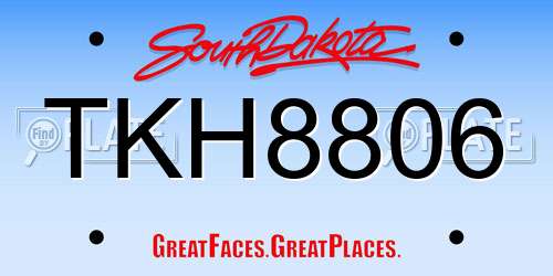 TKH8806 South Dakota License Plate