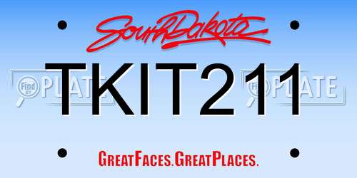 TKIT211 South Dakota License Plate