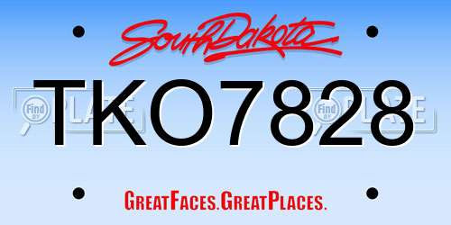 TKO7828 South Dakota License Plate