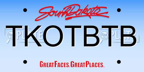 TKOTBTB South Dakota License Plate