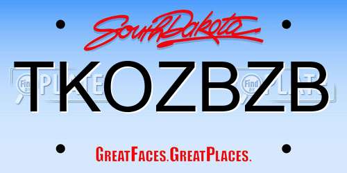 TKOZBZB South Dakota License Plate