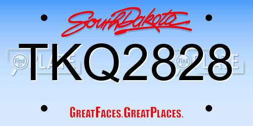 TKQ2828 South Dakota License Plate