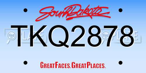 TKQ2878 South Dakota License Plate